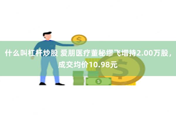 什么叫杠杆炒股 爱朋医疗董秘缪飞增持2.00万股，成交均价10.98元