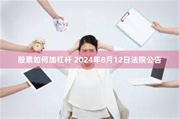 股票如何加杠杆 2024年8月12日法院公告